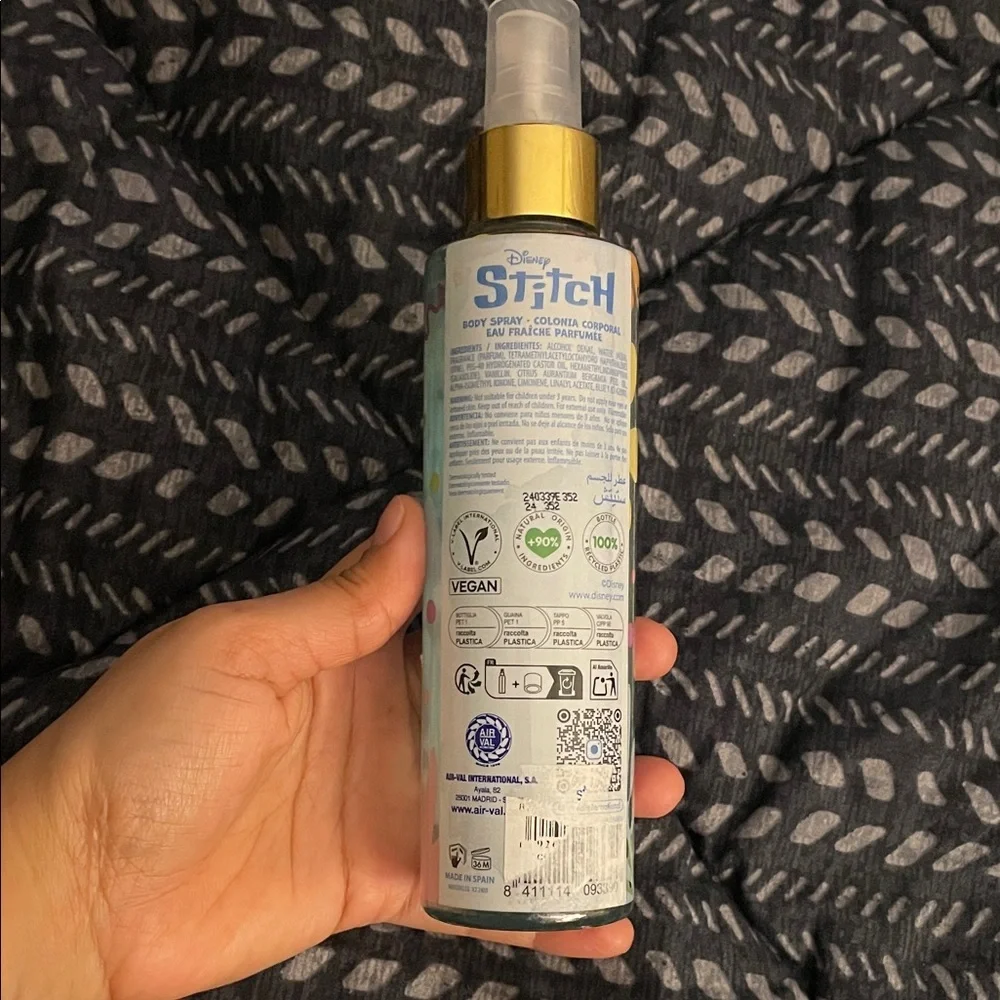 Disney Stitch Body Spray - Blue and Gold